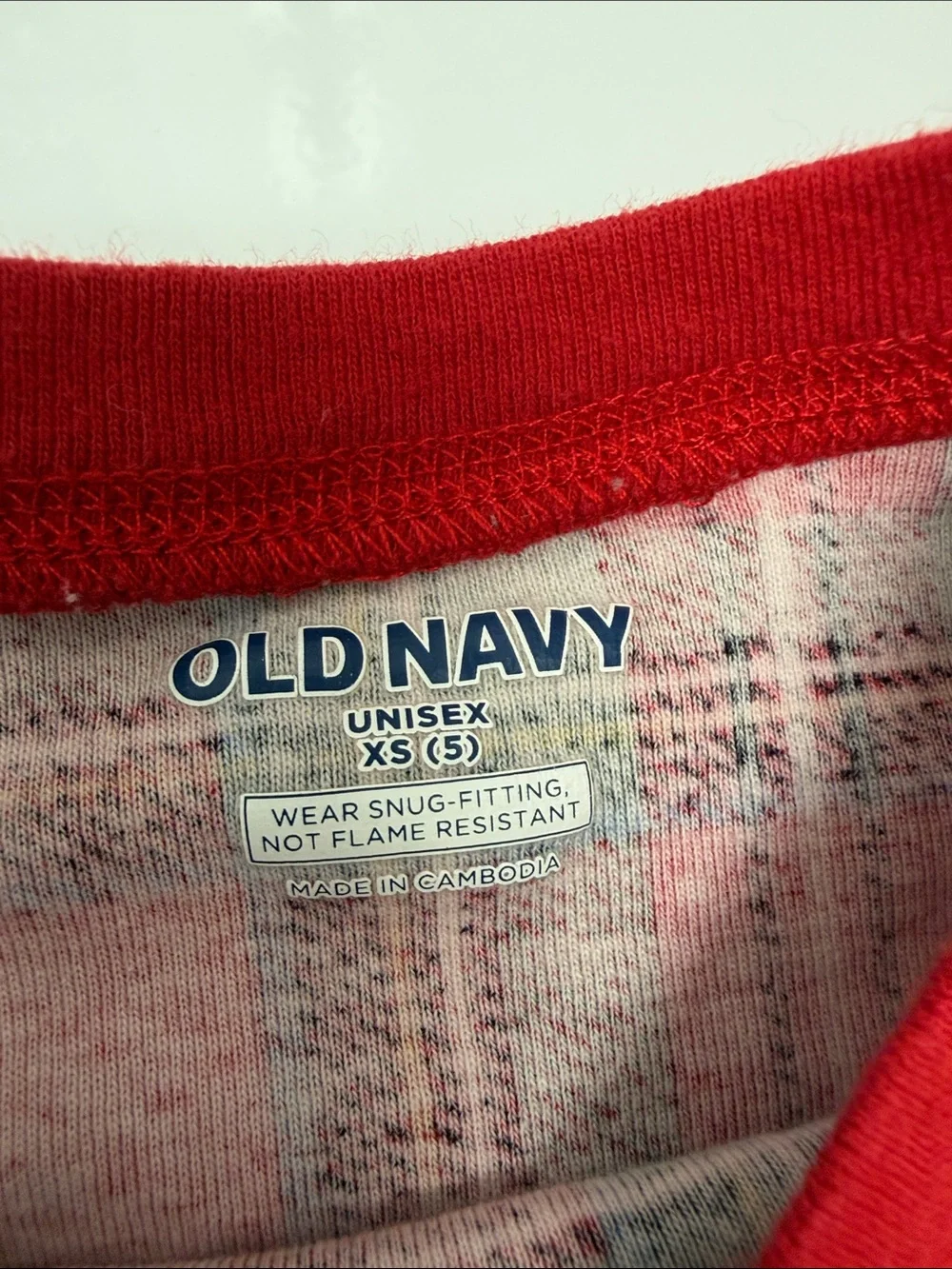 Old Navy Red Plaid Kids Pajama Set